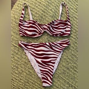 SKIN by Same underwire zebra bikini size M